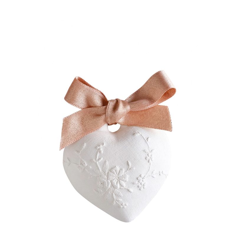 Decoração com aroma de coração bordado - Rose Élixir