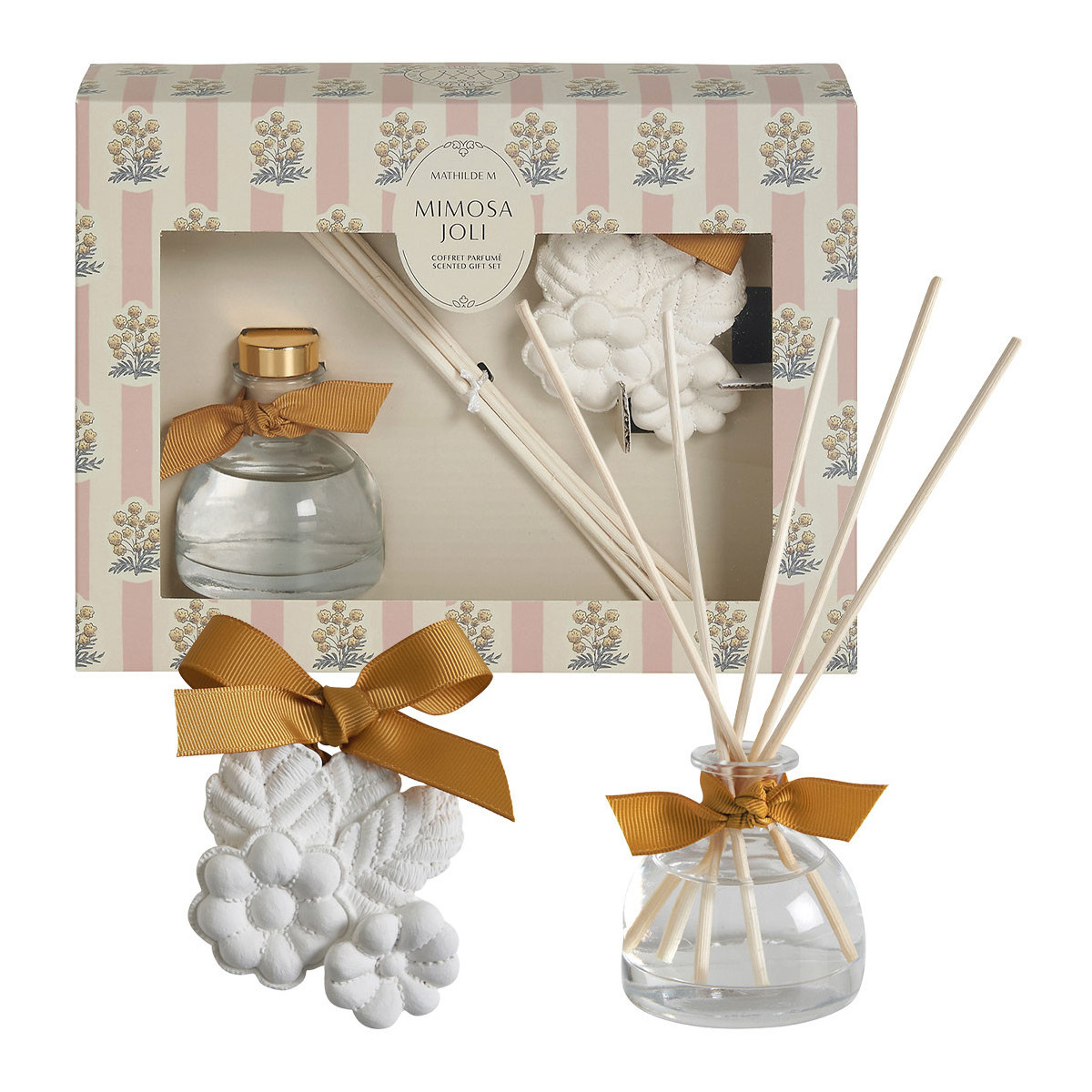 Conjunto de presente Soleil de Provence com difusor de fragrância e decoração perfumada - Mimosa Joli