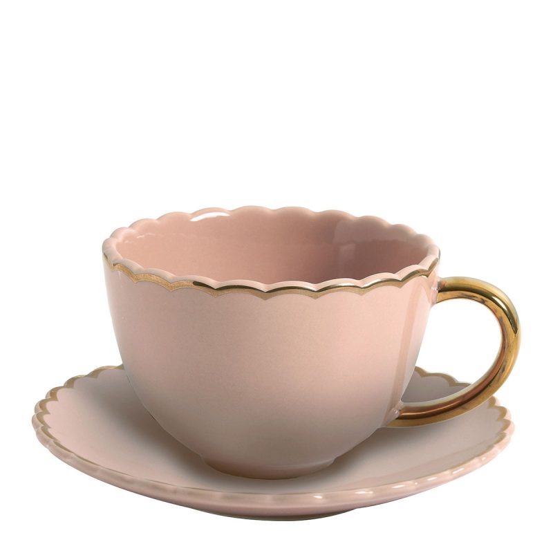 Xícara de Chá e Pires Marguerite - Old Rose